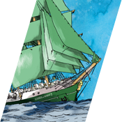Illustration zu einem Segelschiff