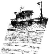 Weitere Illustration zu einem Segelschiff